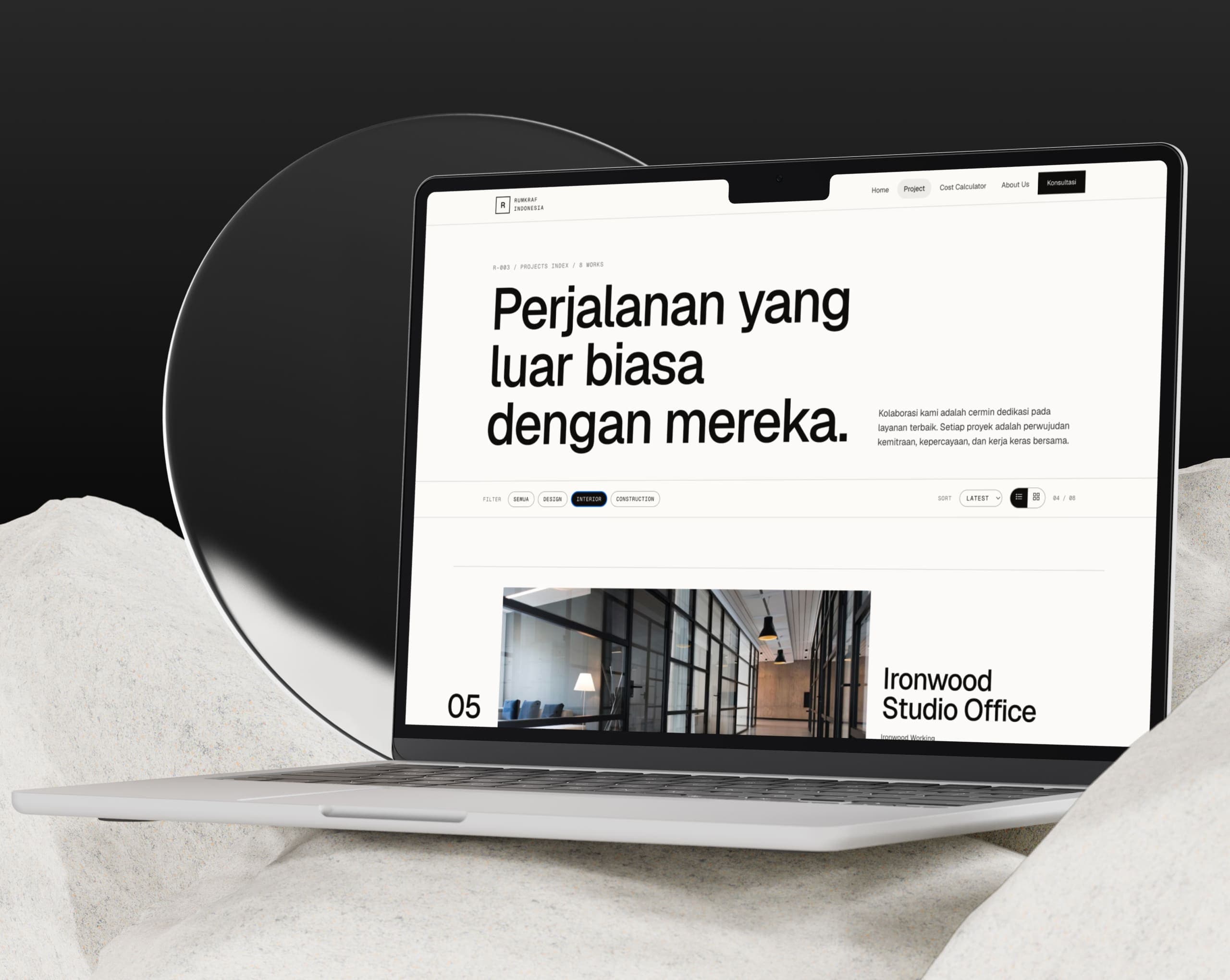 Rumkraf — Identity & portfolio for an architecture studio